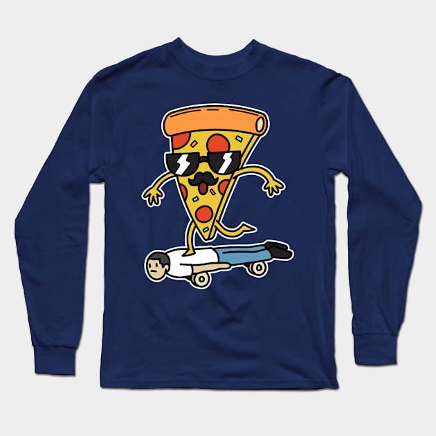 Pizza Skater Long Sleeve T-Shirt by rudypagnel